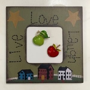 Artisan Handcrafted Americana Farm Apple Art!